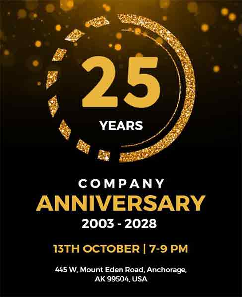 Stylish Company Anniversary Flyer Template