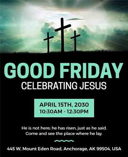 Stylish Good Friday Celebrating Jesus Flyer Template