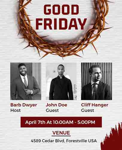 Photo Frame Good Friday Festival Flyer Template
