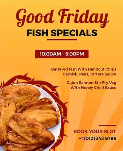 Abstract Good Friday Fish Specials Flyer Template