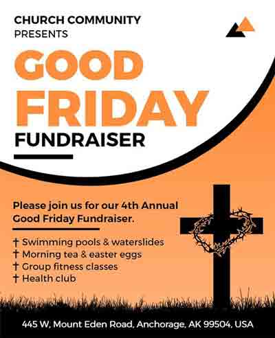 Modern Good Friday Fundraiser Flyer Template