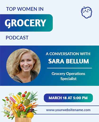 Gradient Grocery Podcast Flyer Template