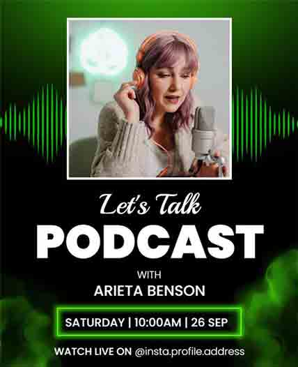 Gradient Let's Talk Podcast Flyer Template