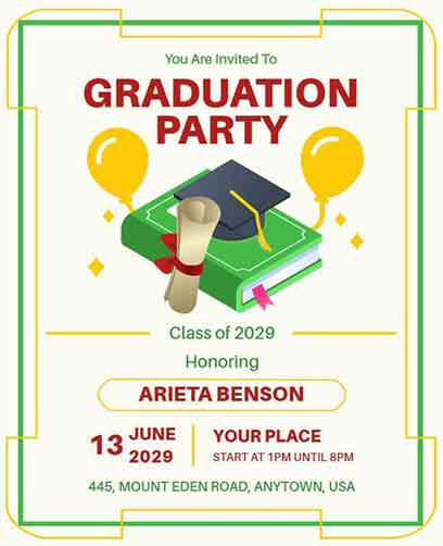 Modern Graduation Party Flyer Template