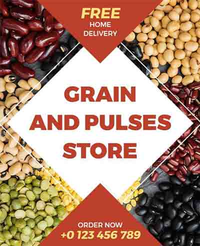 Realistic Grain and Pules Store Flyer Template
