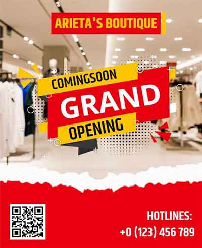 Papercut Grand Opening Boutique Flyer Template