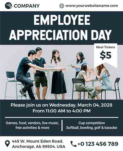 Abstract Employee Appreciation Flyer Template