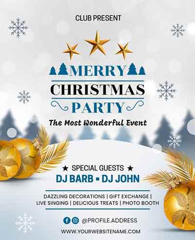 Artistic Christmas Party Flyer Template