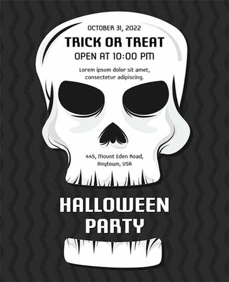 Retro Halloween Party Flyer Template