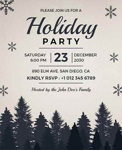 Minimal Holiday Party Flyer Template