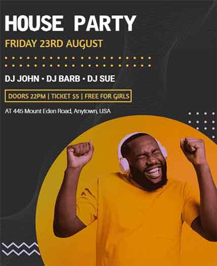 Abstract House Party Flyer Template