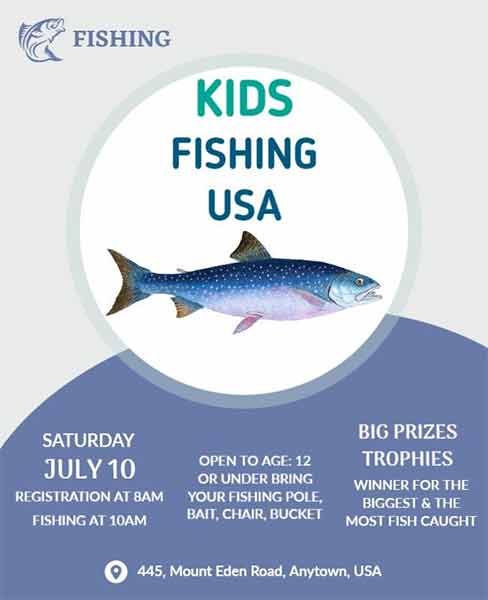 Modern Kids Fishing Flyer Template