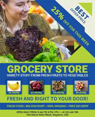 Realistic Grocery Flyer Template