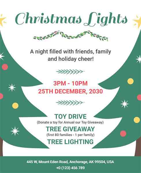 Stylish Christmas Lights Flyer Template