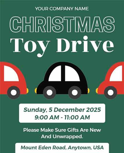 Stylish Christmas Toy Drive Flyer Template