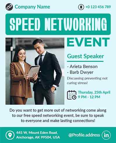 Modern Speed Networking Event Flyer Template