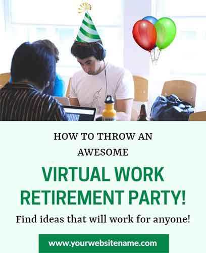 Photo Frame Virtual Work Retirement Party Flyer Template