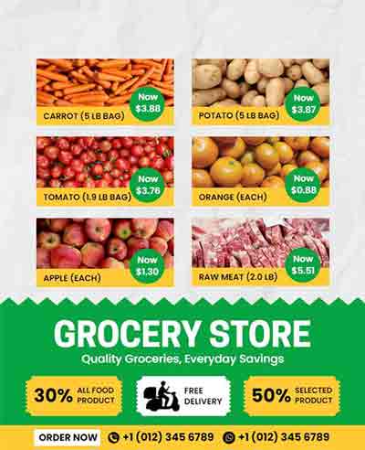 Vector Groceries Store Flyer Template