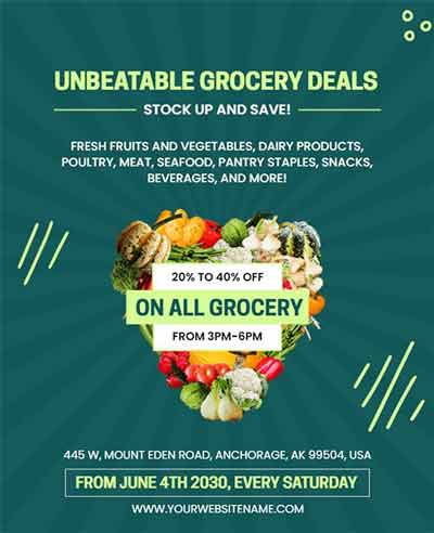 Retro Grocery Deal Flyer Template