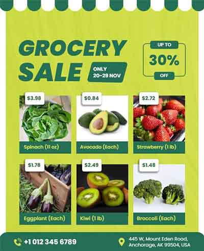 Creative Grocery Sale Flyer Template