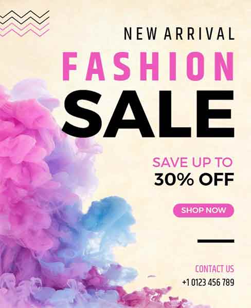Grunge Fashion Sale Flyer Template