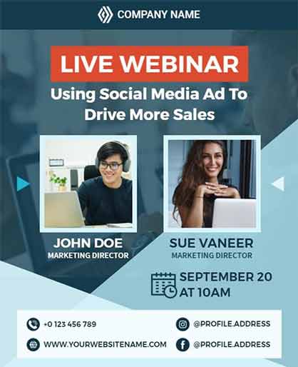 Modern Live Webinar Flyer Template