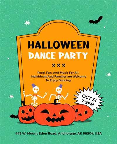 Minimal Halloween Dance Party Flyer Template