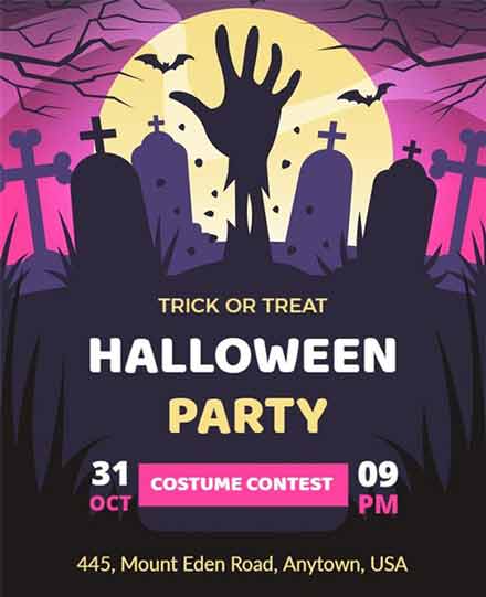 Vector Halloween Night Flyer Template