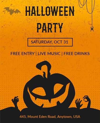 Minimal Halloween Party Club Flyer Template
