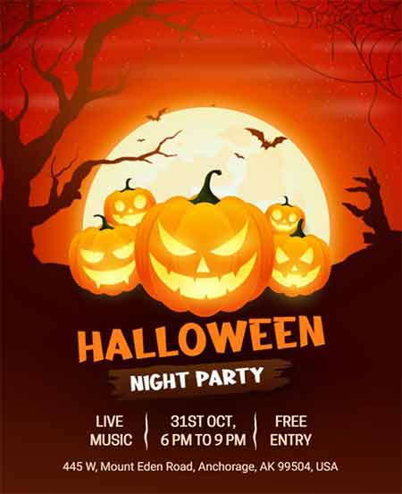 Gradient Halloween Party Flyer Template