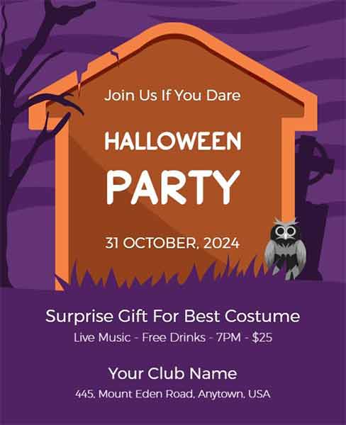 Retro Halloween Party Flyer Template