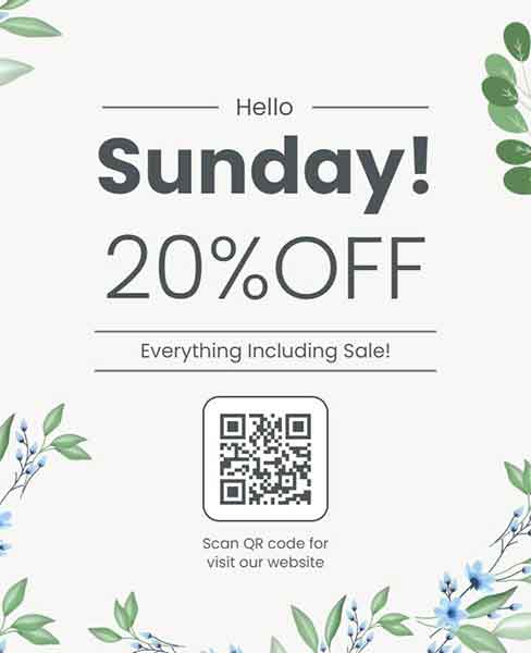 Floral Happy Sunday Sale Flyer Template