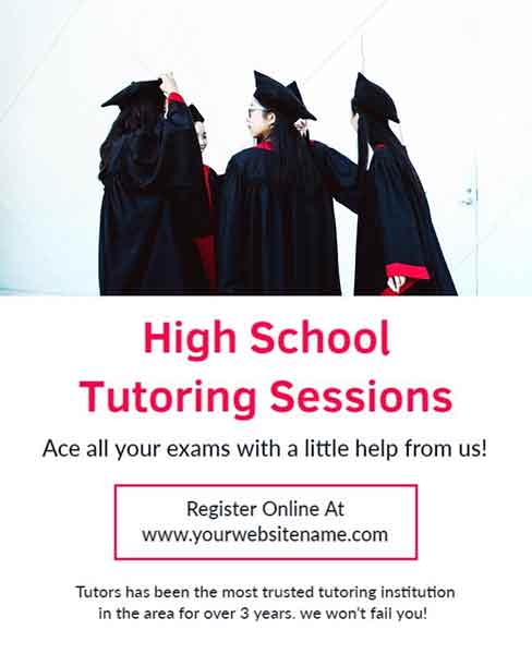 Modern High School Sessions Tutoring Flyer Template