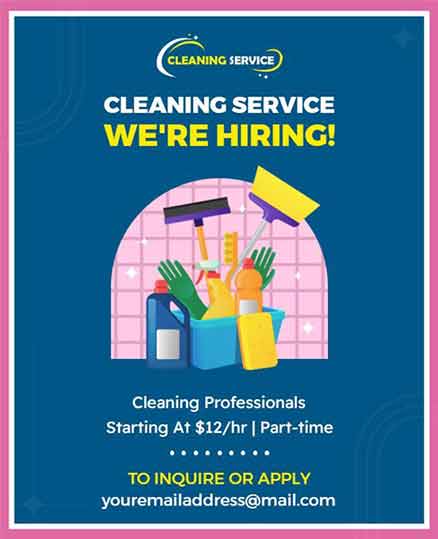 Frame Hiring Cleaning Service Flyer Template