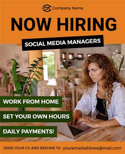 Realistic Hiring Work From Home Flyer Template