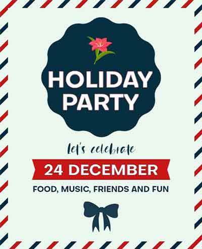Retro Holiday Party Celebrate Flyer Template