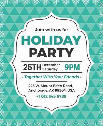 Vintage Holiday Party Celebration Flyer Template