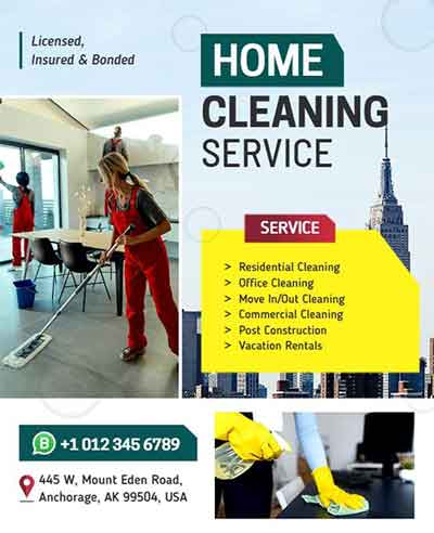 Creative Home Cleaning Service Flyer Template