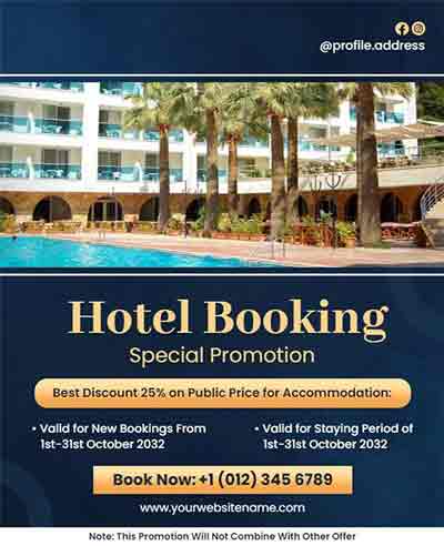Creative Hotel Booking Flyer Template