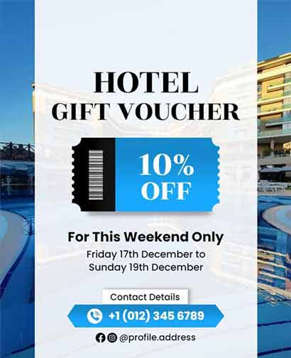 Blurry Hotel Gift Voucher Flyer Template