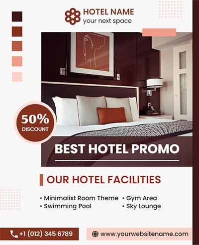 Geometric Hotel Promo Flyer Template