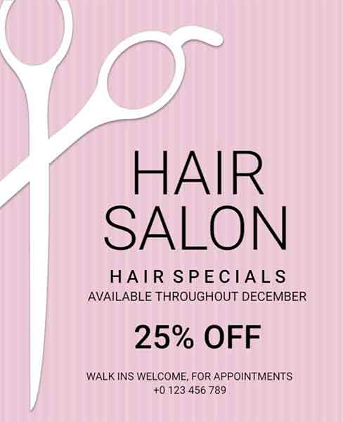 Typography Hair Salon Flyer Template
