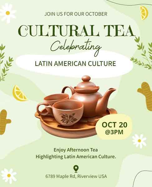 Illustrative Tea Celebrating Flyer Template