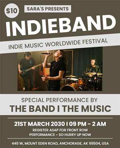 Realistic Indie Band Flyer Template