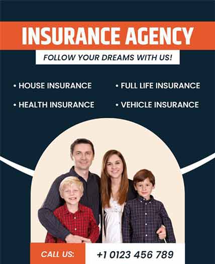 Blue Stylish Insurance Agency Flyer Template