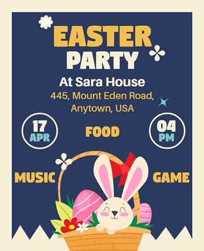 Minimal Easter Party Flyer Template