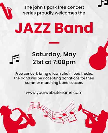 Minimal Jazz Band Flyer Template
