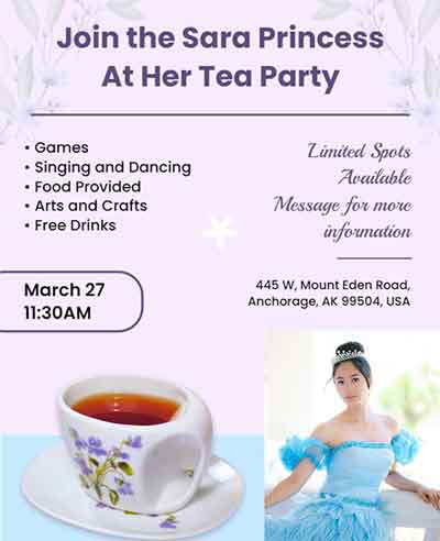 Creative Join Princess Tea Party Flyer Template