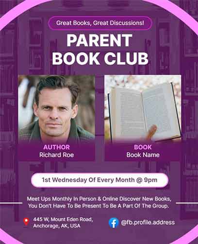 Realistic Parent Book Club Flyer Template
