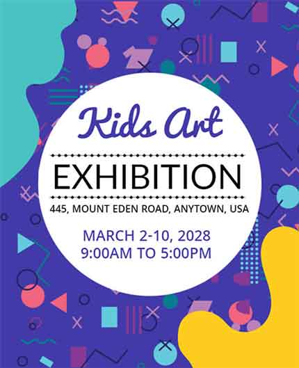 Stylish Kids Exhibition Flyer Template